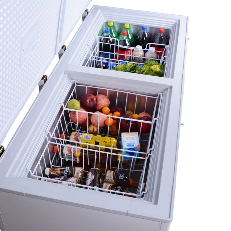 433L solar freezer DC 12V 24V energy saving freezer fridge with 110mm foaming insulation