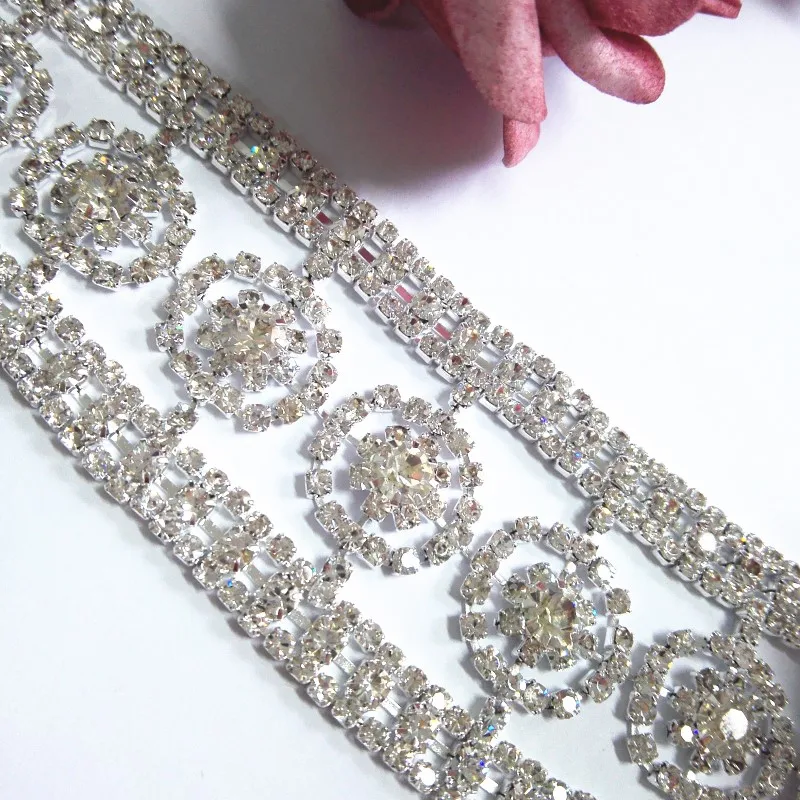 
Big Size Thin Full Rhinestone Crystal Chain Trimming for Wedding 