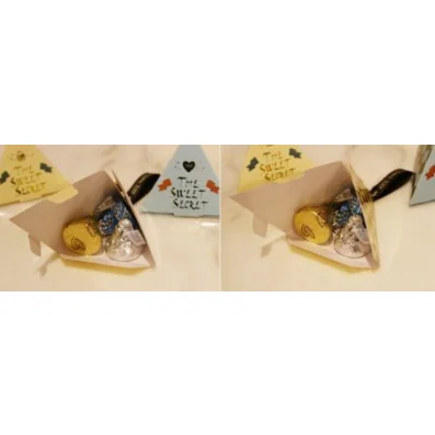 Pyramid Small Gift Boxes with Ribbons Wedding Bomboniere Favors DIY paper