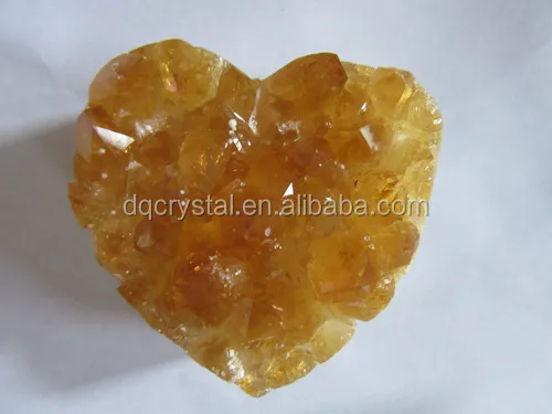 Оптовая продажа drusy цитрин форме сердца geode драгоценный камень