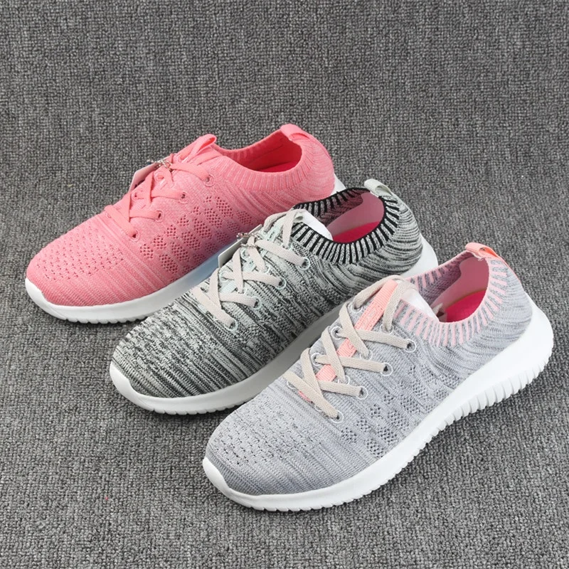 New wholesale Woven mesh surface casual EVA running shoes women sports shoes