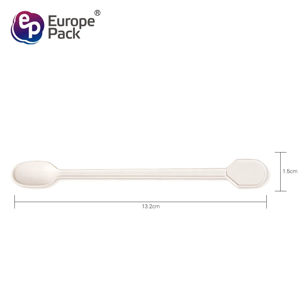 Wholesale biodegradable starch plastic long handle small tea honey coffee stirring mixing spoon