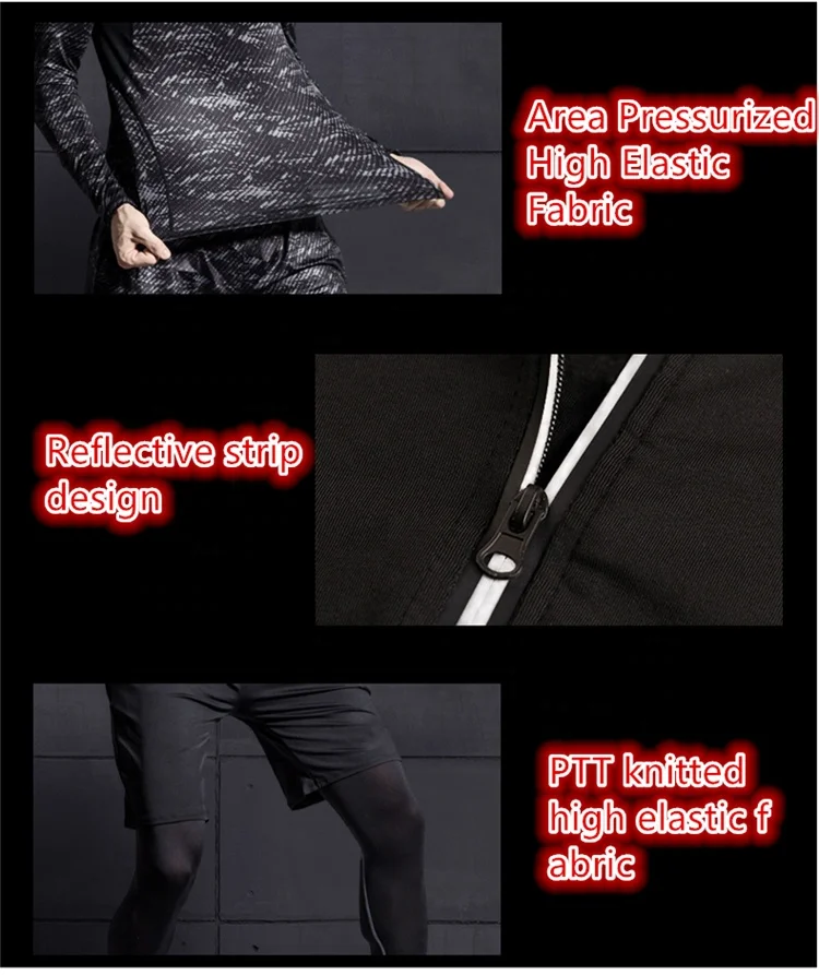 Wholesale 5 - piece Set Men Training Wear Man Sport Wear Suit Camping & Hiking Wear