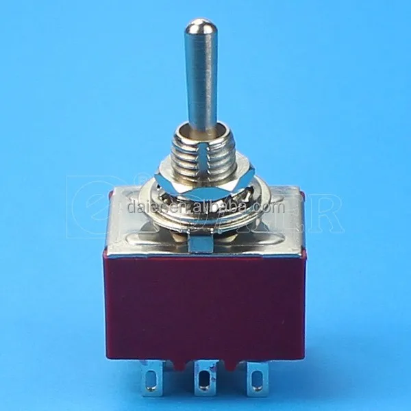 MTS 6A 125V 3PDT Locking 9Pins Toggle Switch ON OFF ON