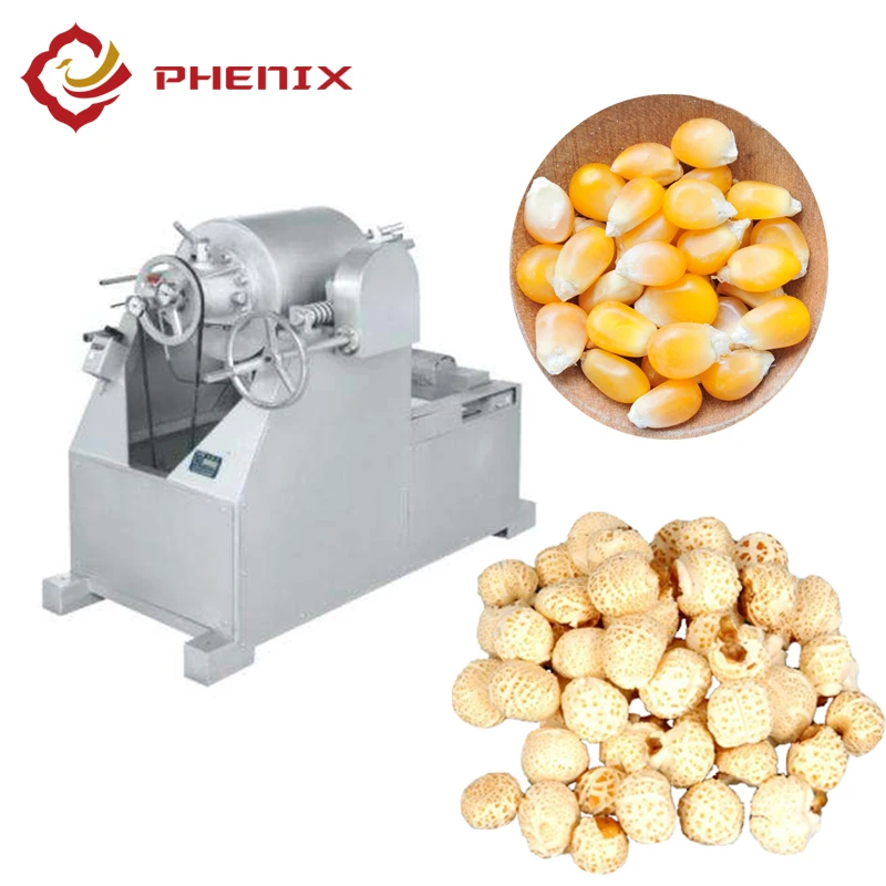 Automatic air flow puffed cereal rice popcorn machine from Phenix Machinery