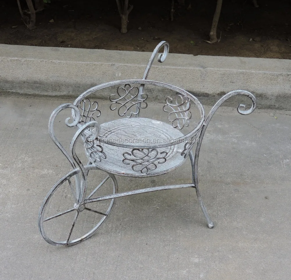 
Iron Bicycle Plant Stand Vintage Metal wheelbarrow Nostalgic Patio Furniture Garden Planter For patio garden 