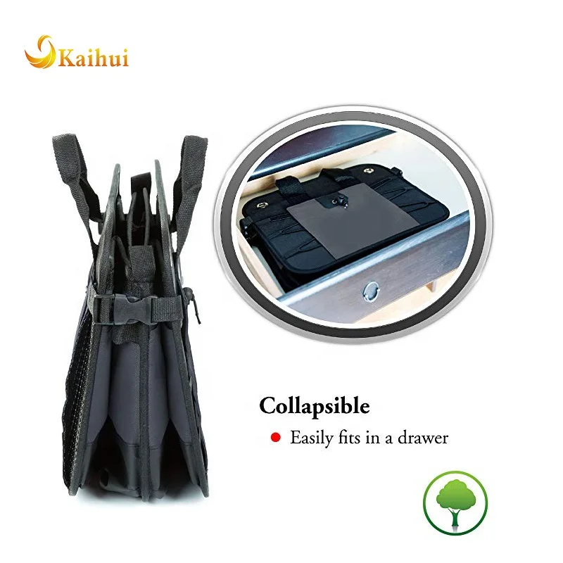 Premium Multi Compartments Collapsible Portable Trunk Organizer for auto, SUV, Truck, Minivan (charcoal. gray) New Version