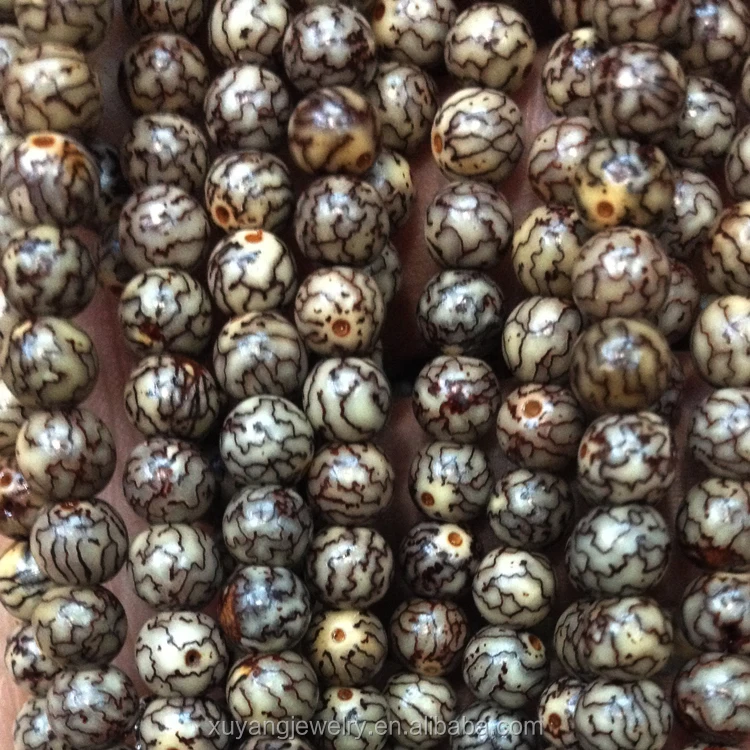 Natural bodhi seed mala prayer round beads (AB1543)