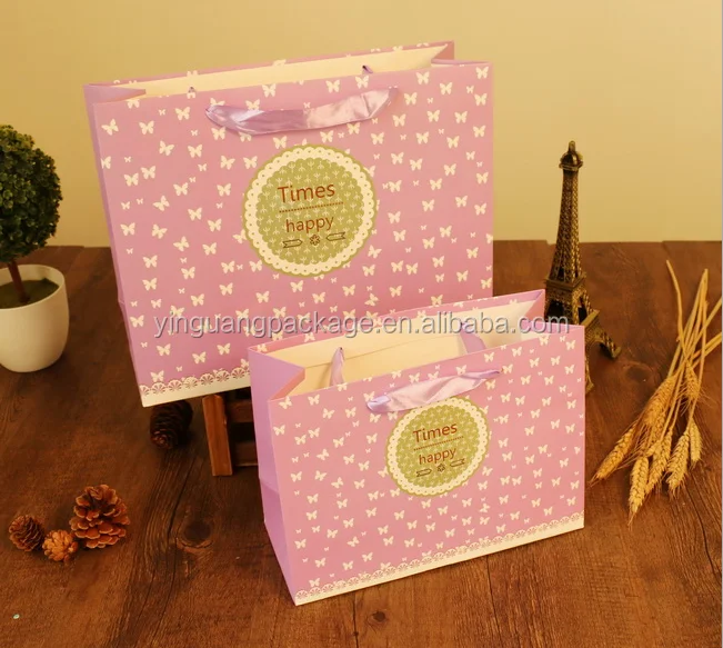 Different Types of Customised Paper Gift Shopping Bags With Satin Handles