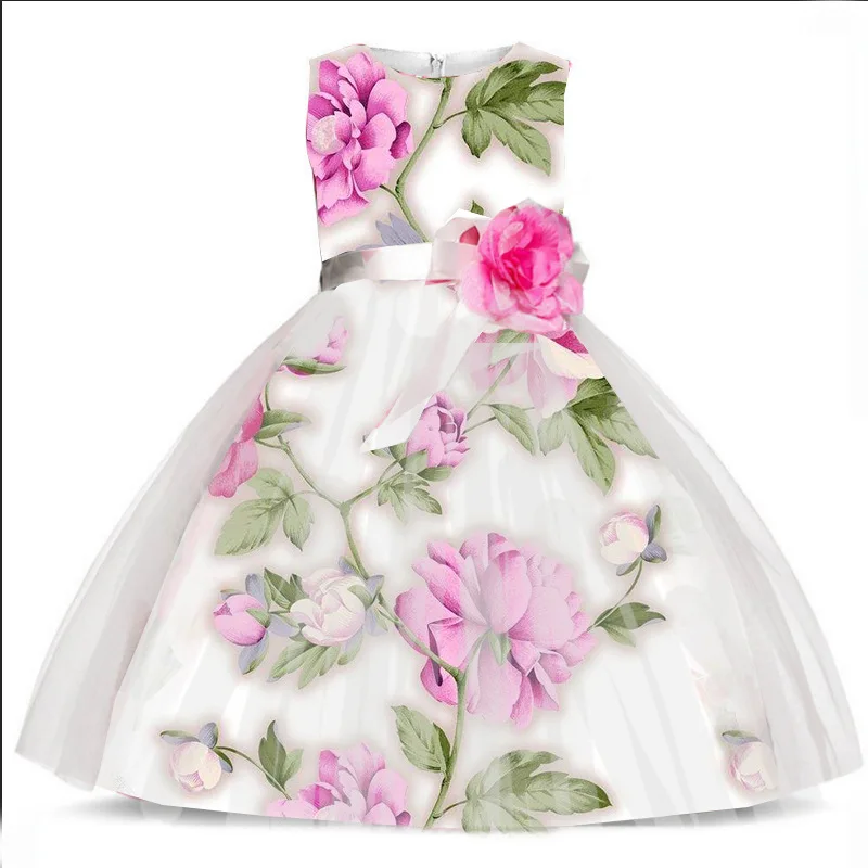 China Wholesale Formal Flower Girl Party Tutu Dress To 7 Years Old Children