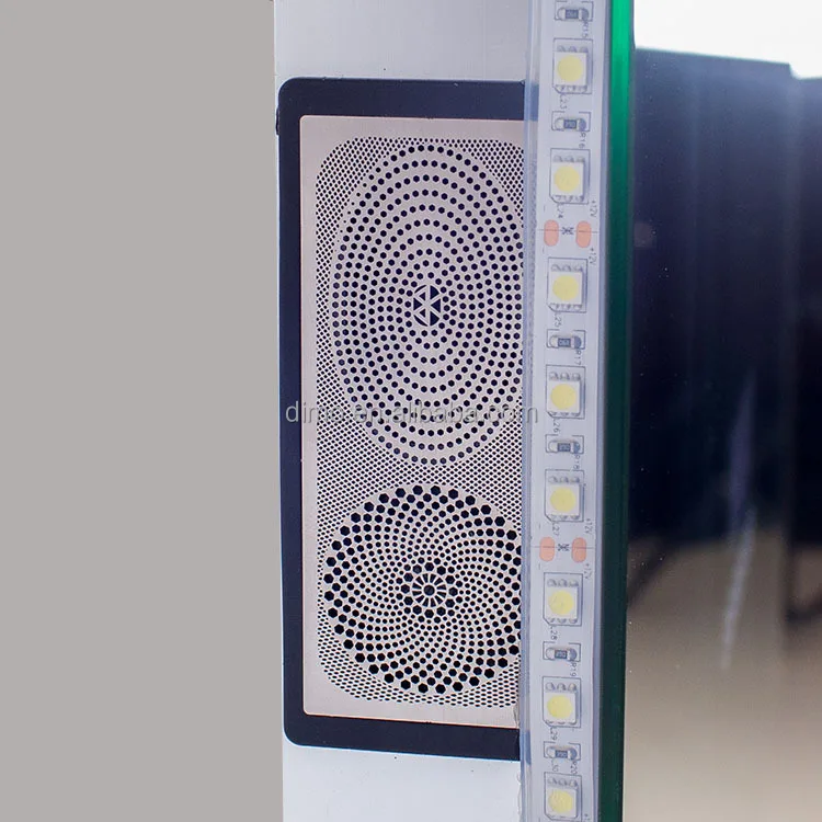 
OEM Private Label Bathroom heated backlit lamp mirror led light mirror with blue-tooth speaker 