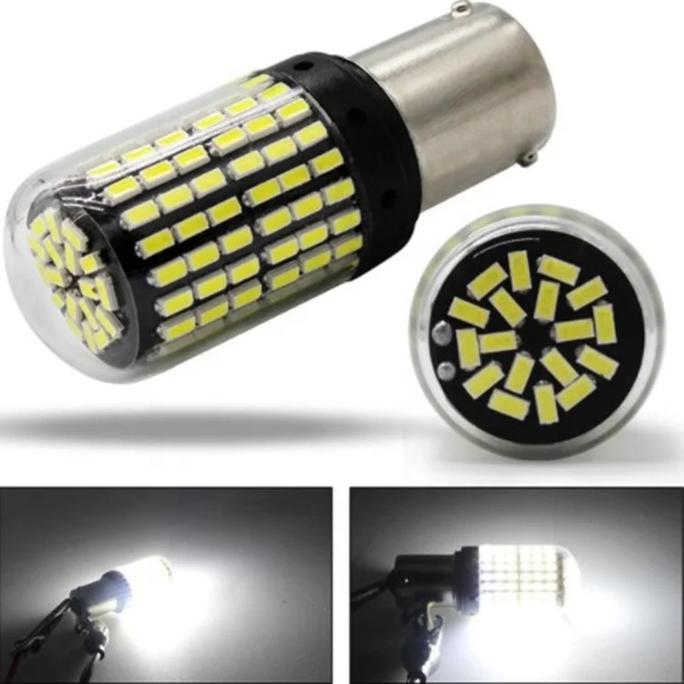 White/Amber Canbus 1156/BAU15S 3156 7440 7443 led 144smd 3014 turn signal light brake light bulbs