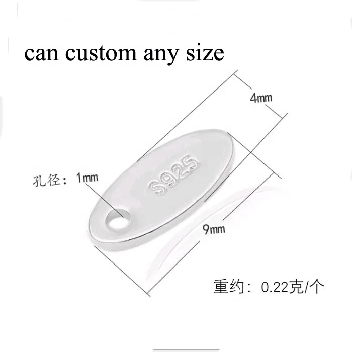 High quality stainless steel custom engraved brand logo metal stamped jewelry oval tags for bracelet logo hang tags