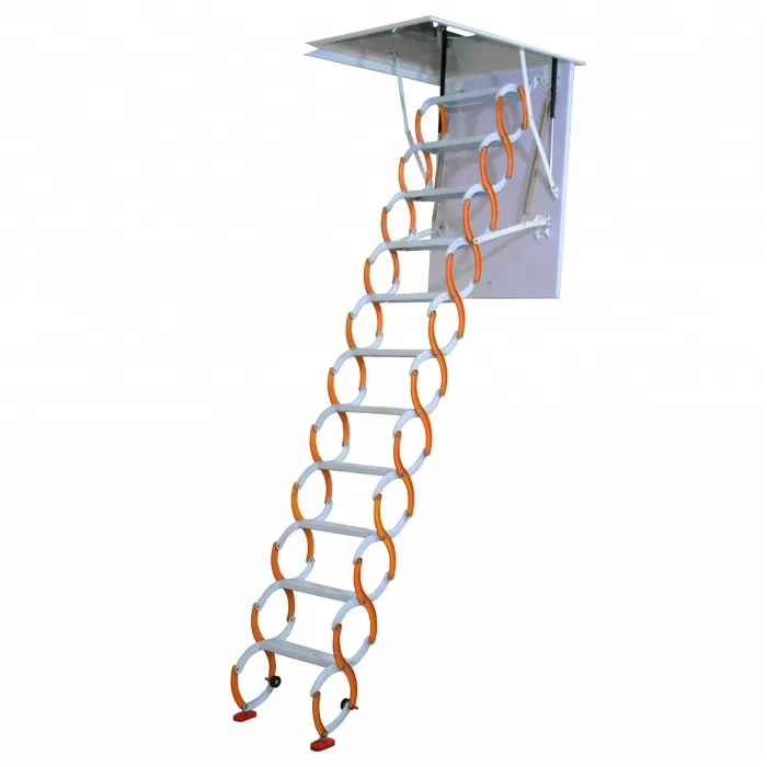 Domestic hot indoor carbon steel top hanging telescopic stairs