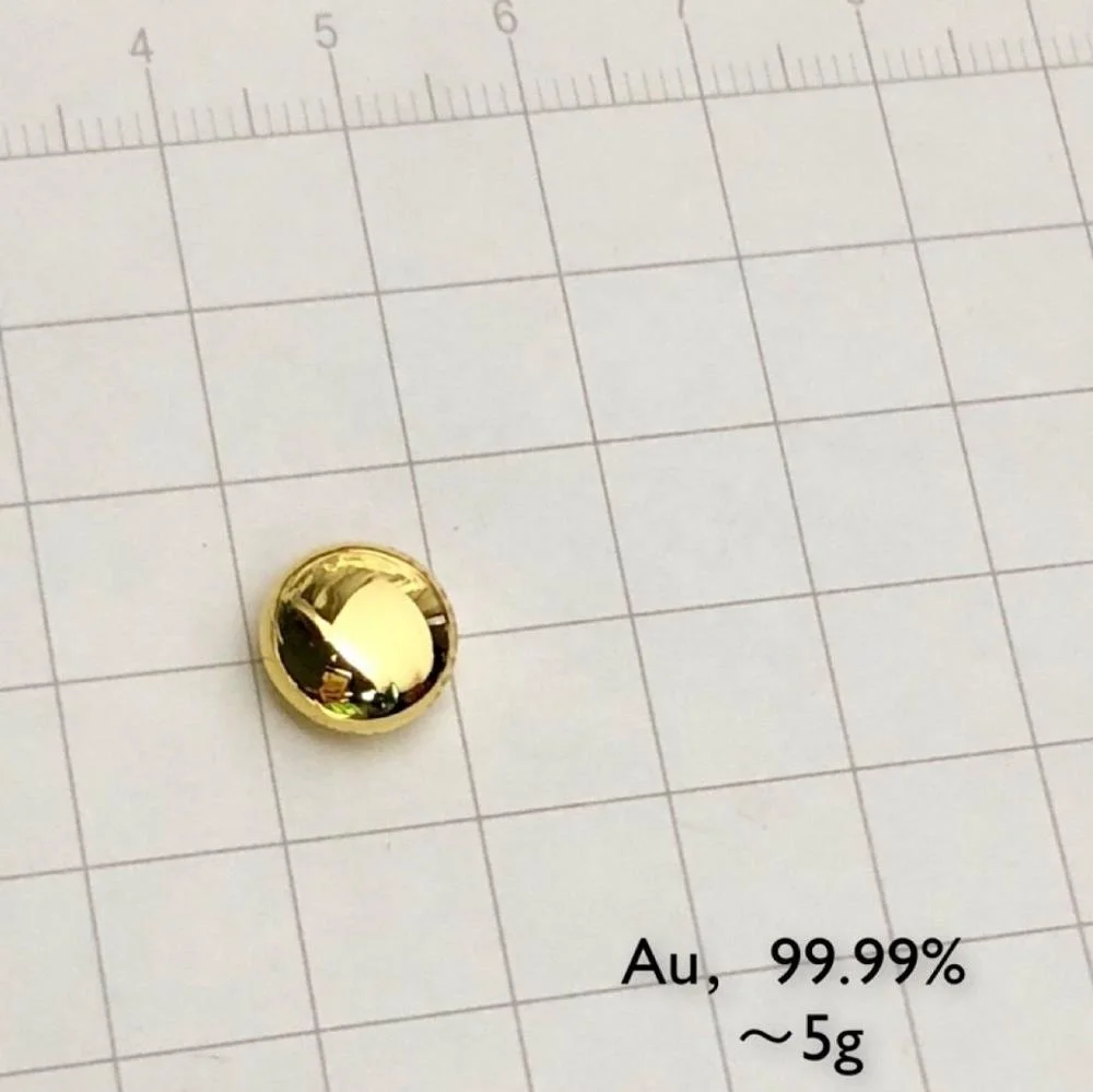 Золотые металлические гранулы Au, 5 г, 99.99% чистый элемент, электронный луч расплавился!