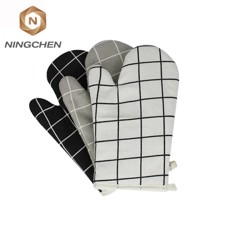 100% cotton non-slip kitchen oven cloth potholder set oven gloves