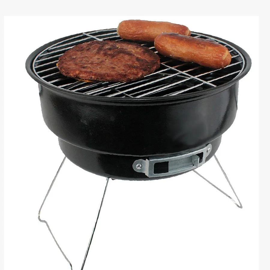 round shape   iron  bbq grill for outdoor camping  with cooler bag