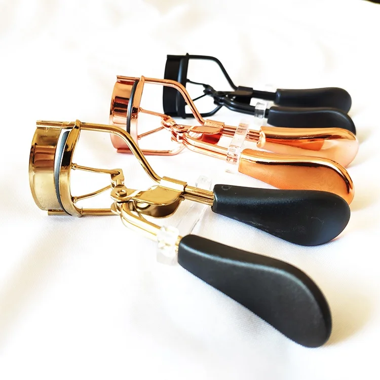 stainless steel elecroplate eyelash applicator lash tweezer mink eyelash curlers custom packaging private label eyelash curler