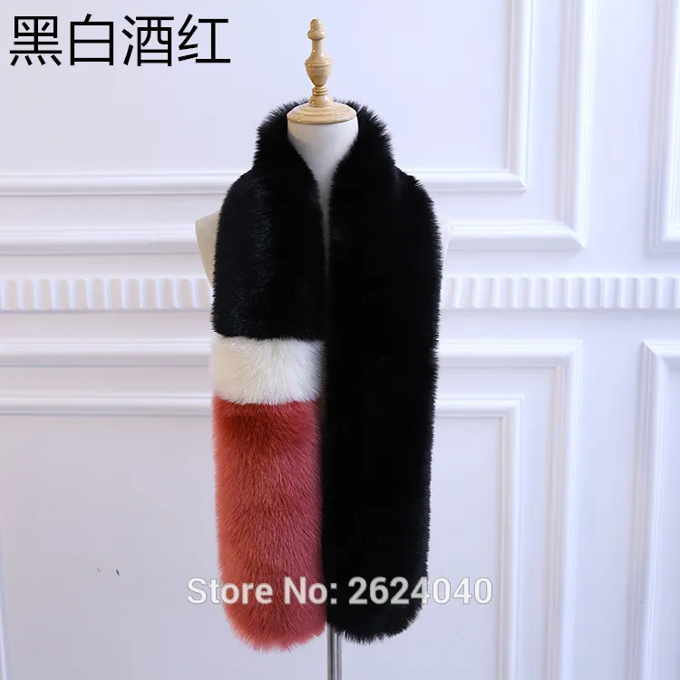 Women faux fox fur shawl scarf for evening dress