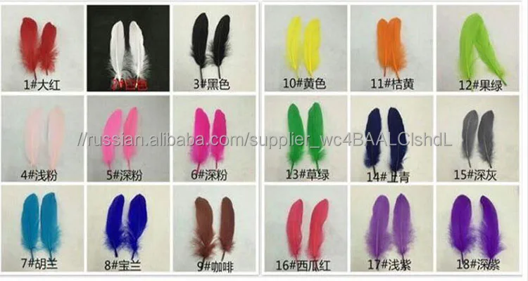 Декоративная многоцветная 13 см гусиное перо для продажи
