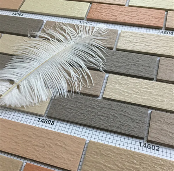 cheap price 45*145mm Small size Ceramic exterior wall tile for Villa, small house