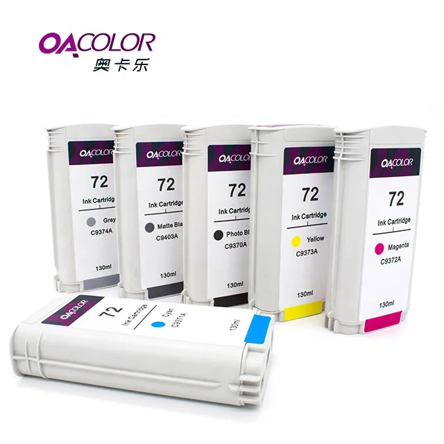 OACOLOR Remanufactured For HP72 Ink Cartridge  For HP Designjet T610 T620 T770 T790 T795 T1100 T1200 T1300 T2300 Printer