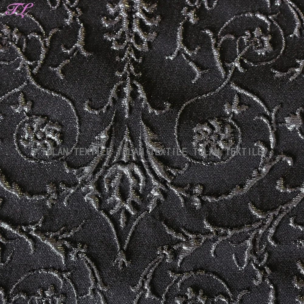 Silver 3D ivy polyester metallic jacquard upholstery fabric dress fabric