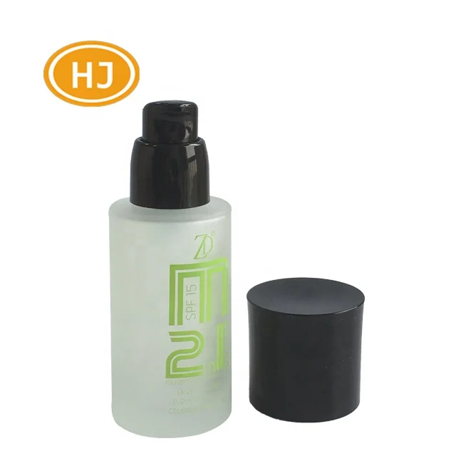 
30/50/100 ml Customize Empty Frost Round Clear Glass Bottle Cosmetic Packaging 