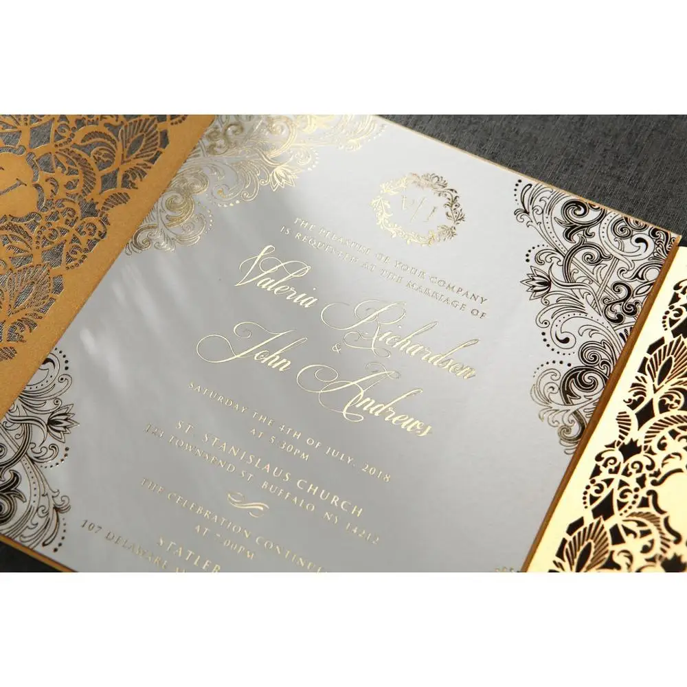 Handmade wedding cards marriage invitation arabic laser cut wedding invitation cards luxury wedding invitation