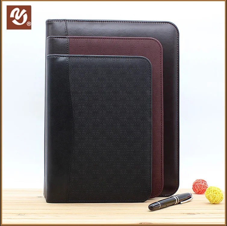 
Portfolio With Power Bank police leather envelope portfolio folder with tri-fold 