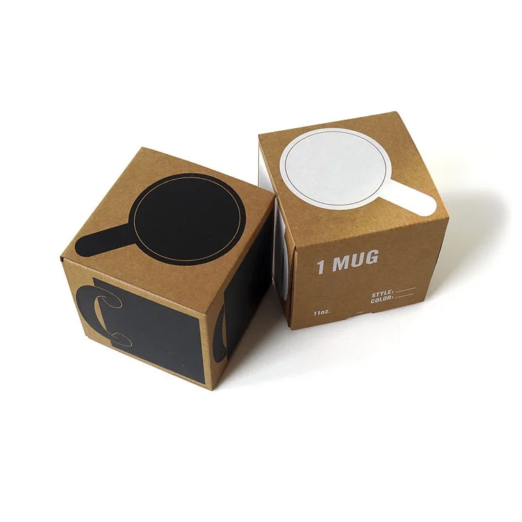 Corrugated coffee water cup box custom ceramic mug products packaging mailing shipping box