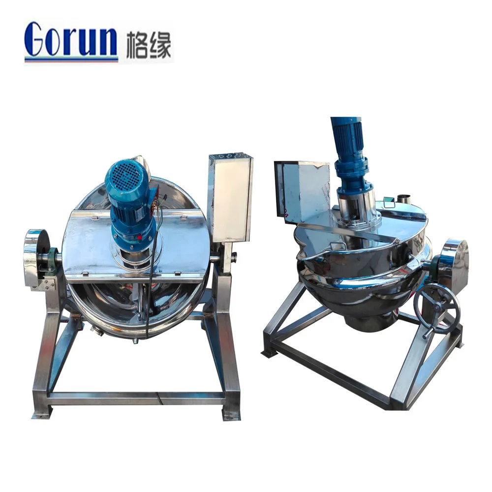 Индустриальный Наклонный газовый обогреватель из нержавеющей стали, двойная оболочка, чайник, плита с мешалкой/Миксер для варенья