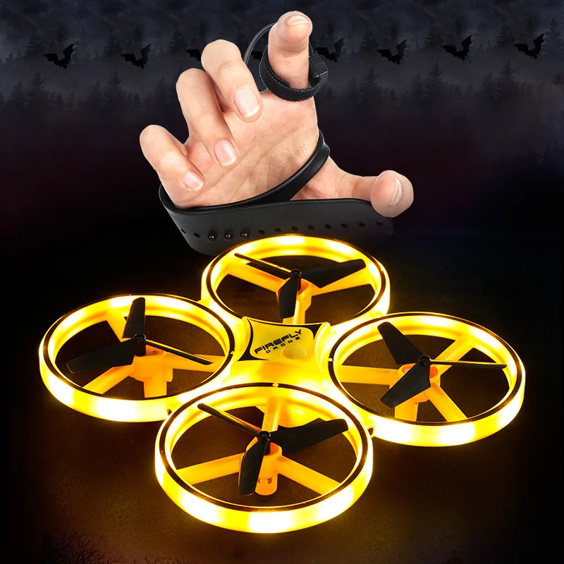 Dron Induction Flying Toys Hand Control Quadcopter LED Lights Gravity Sensor Watch Induction RC Mini Drone