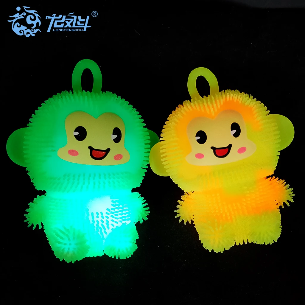 TPR yoyo Monkey Puffer Ball flashing puffer ball with yoyo 619030414