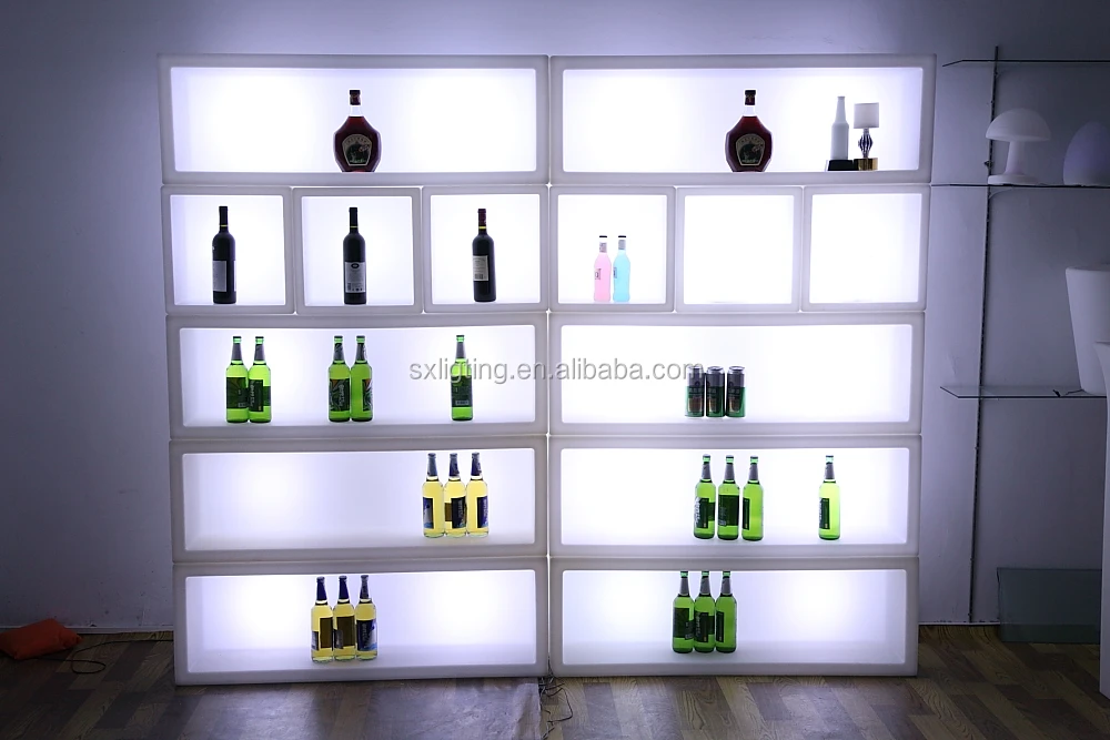 Remote Control LED Wine Cabinet DIY Building Blocks LED Light-up Liquor Shelf Display