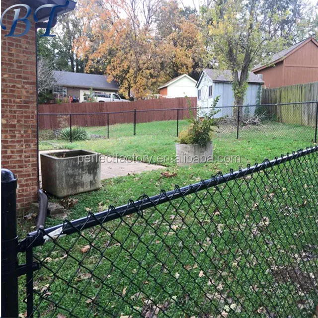 
Diamond wire mesh fence cheap black pvc coated chain link fencing knuckle-barbed chain link fence 