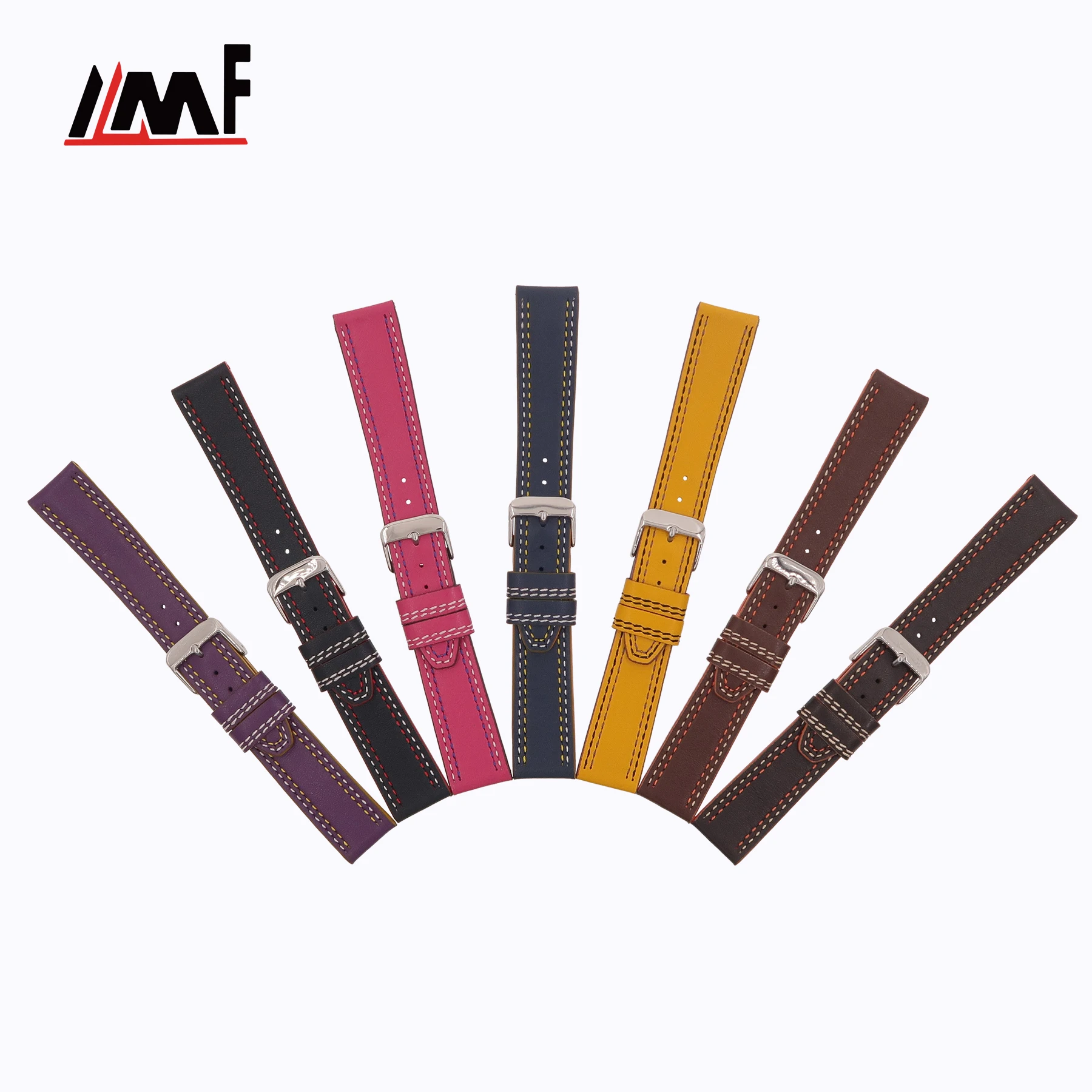 Top Grade Glamourous cut edge Nappa Leather multi color 14mm 16mm 18mm 20mm 21mm Soft Watch Strap  Jewelry for Ladies