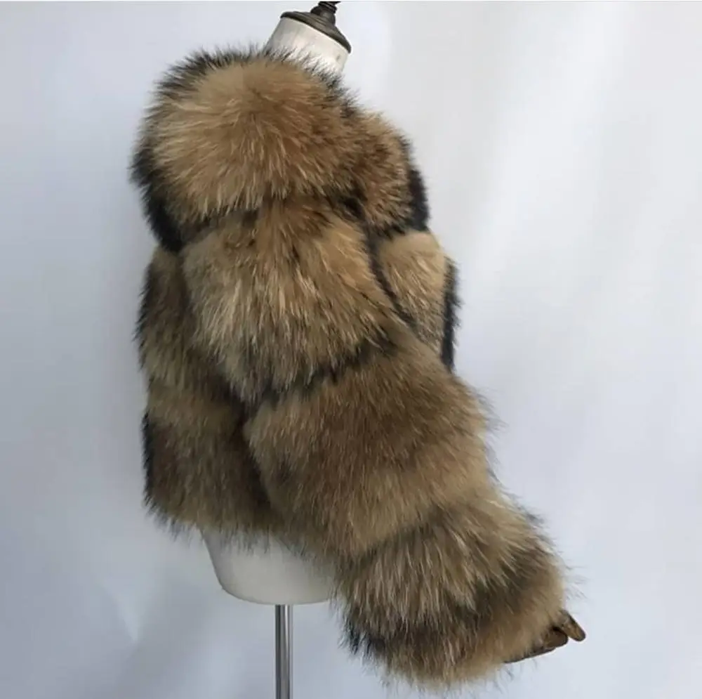 2018 new fashion Apparel Natural raccoon fur  Gilet Women raccoon  Fur Vest