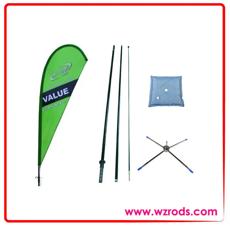 Weihai Wisezone Promotional Carbon Composite Strong Teardrop Flag For Advertising
