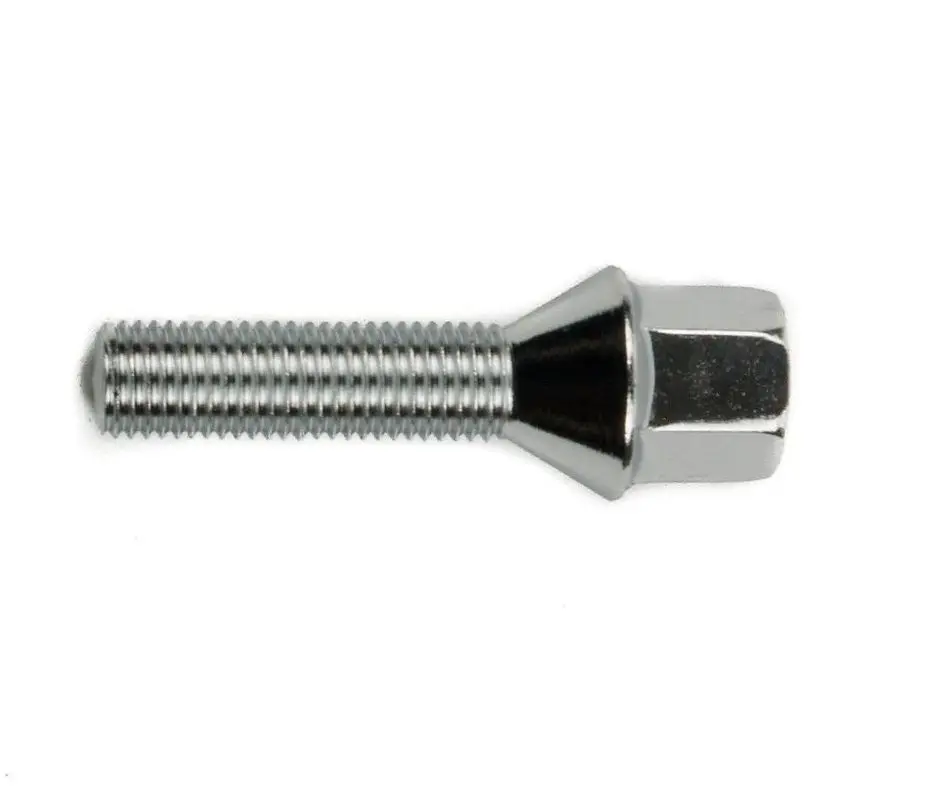 M12x1.5 Silver Color Car Tire Wheel Lug Bolts Radius R13 Ball Seat bolts