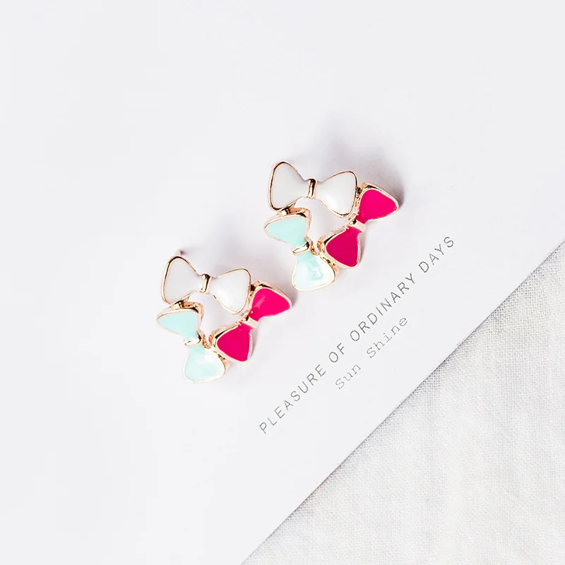 
Korean version of the color drop oil cartoon earrings animal fruit earrings FOR women 