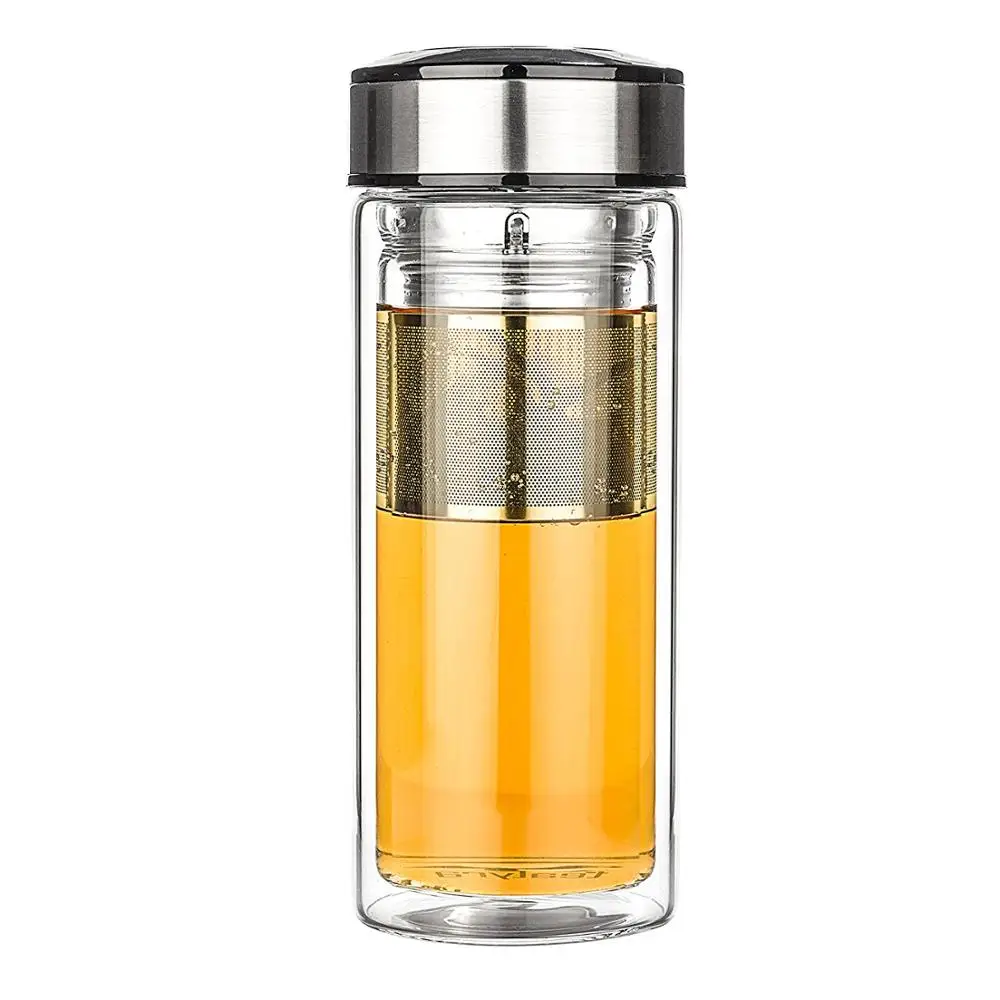 16OZ TRAVEL THERMOS Borosilicate Glass Tea and Coffee Tumbler