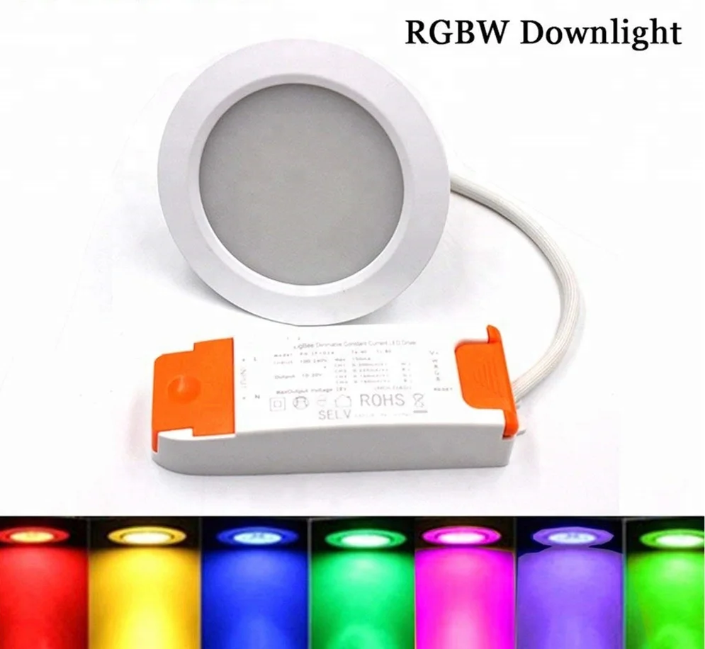 ZigBee 3 0 Smart RGBW встраиваемый светильник 6 Вт Mutil-Color RGB Dimmable LED smigbee Downlight поддерживающий динамик