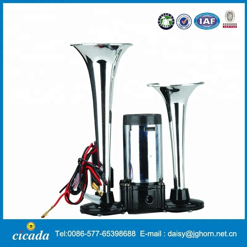 Dual air horn with compressor