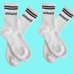 DRWS 2 пары мужские спортивные баскетбольные теннисные мягкие быстросохнущие короткие носки 2 размера красная/черная полоса