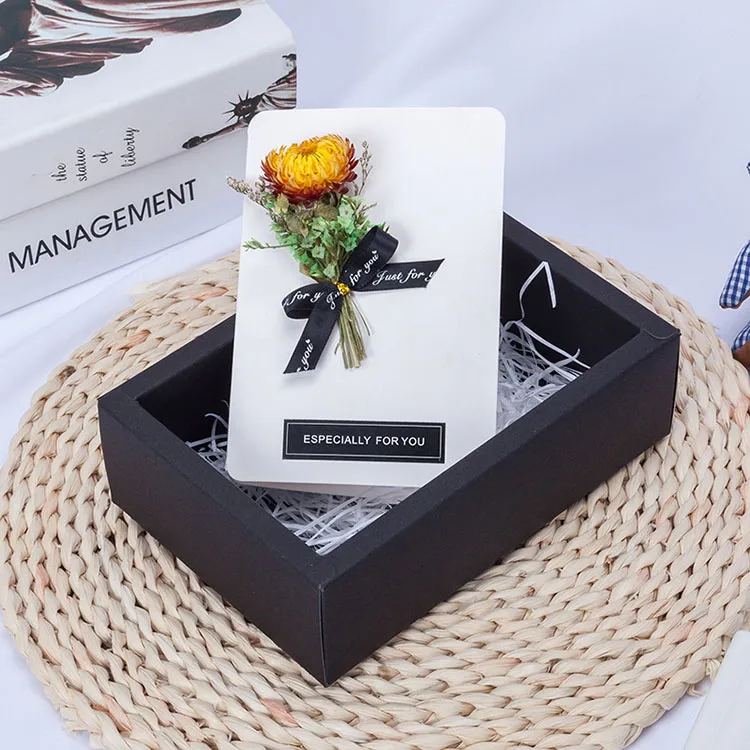 Оригинальная Подарочная коробка на День святого Валентина, рождественский подарок, мини-букет, поздравительная открытка с сухими цветами