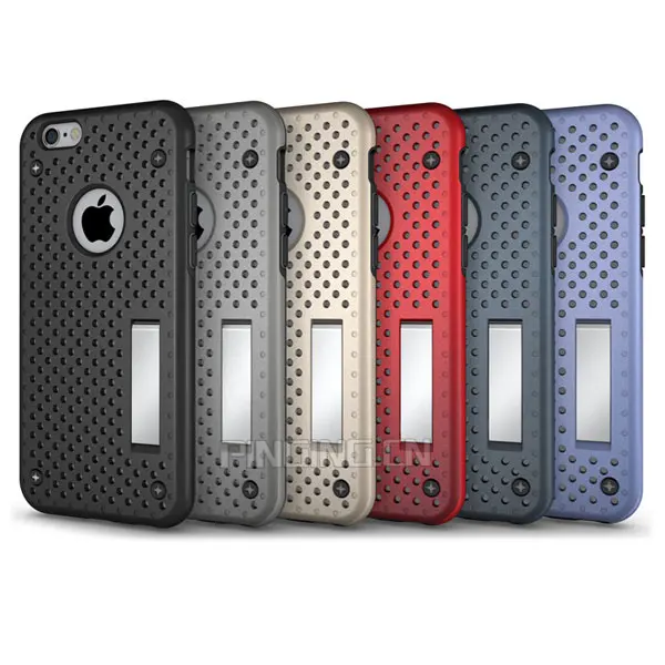 Лучшие продажи PC + TPU двойной слой тонкий броня подставка гибридный чехол для iPhone 6 4.7 дюймов