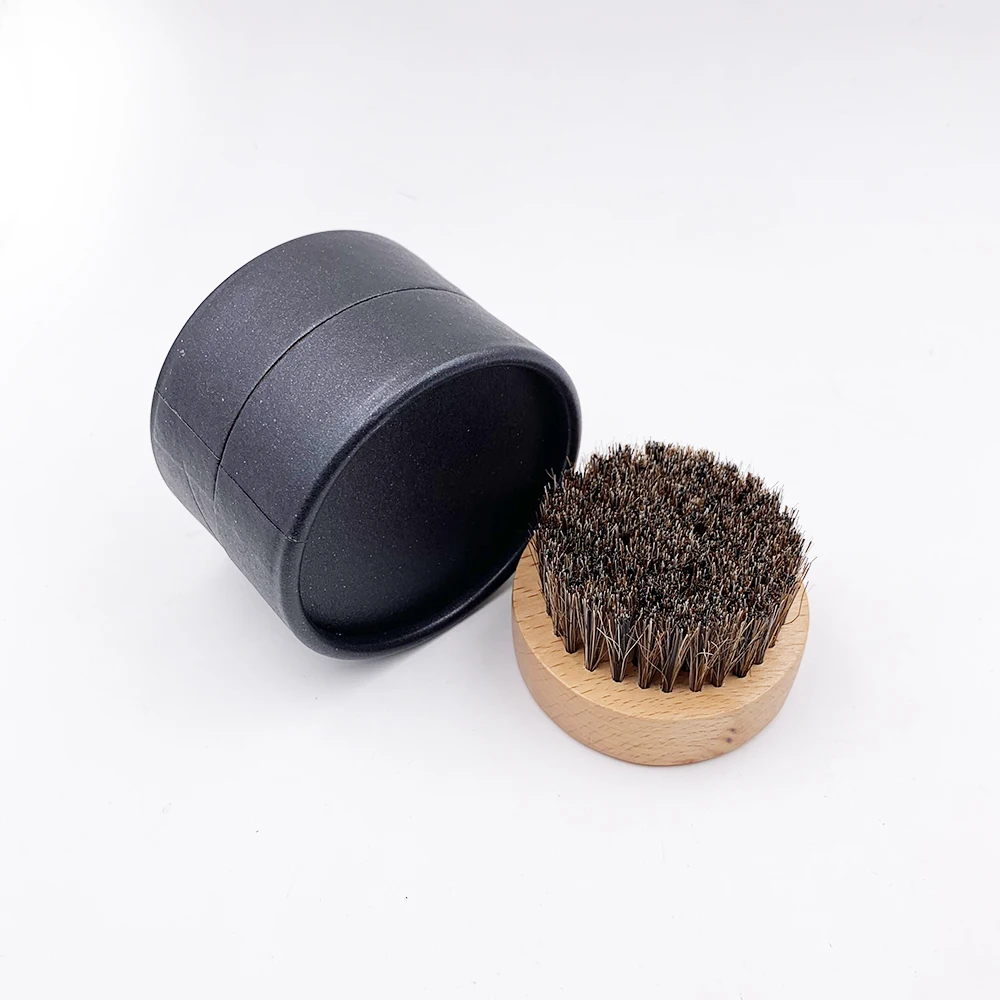 Wholesale bamboo 100% bristles beard brush round