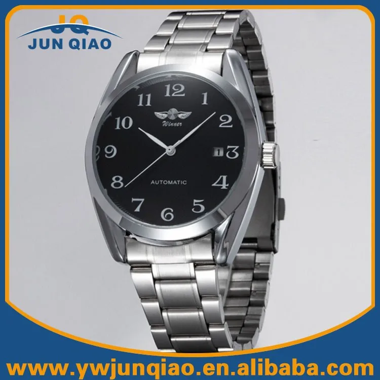 WINNER Watches Classic Mens AUTO Date automatic Mechanical Skeleton Watch