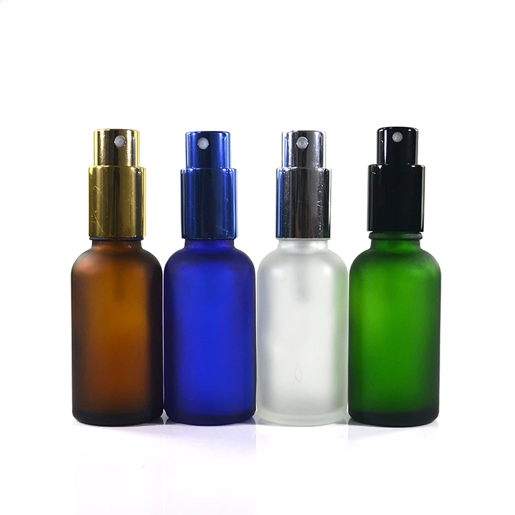 
1 oz 2 oz cosmetic amber blue green clear frosted glass spray bottle 30ml 